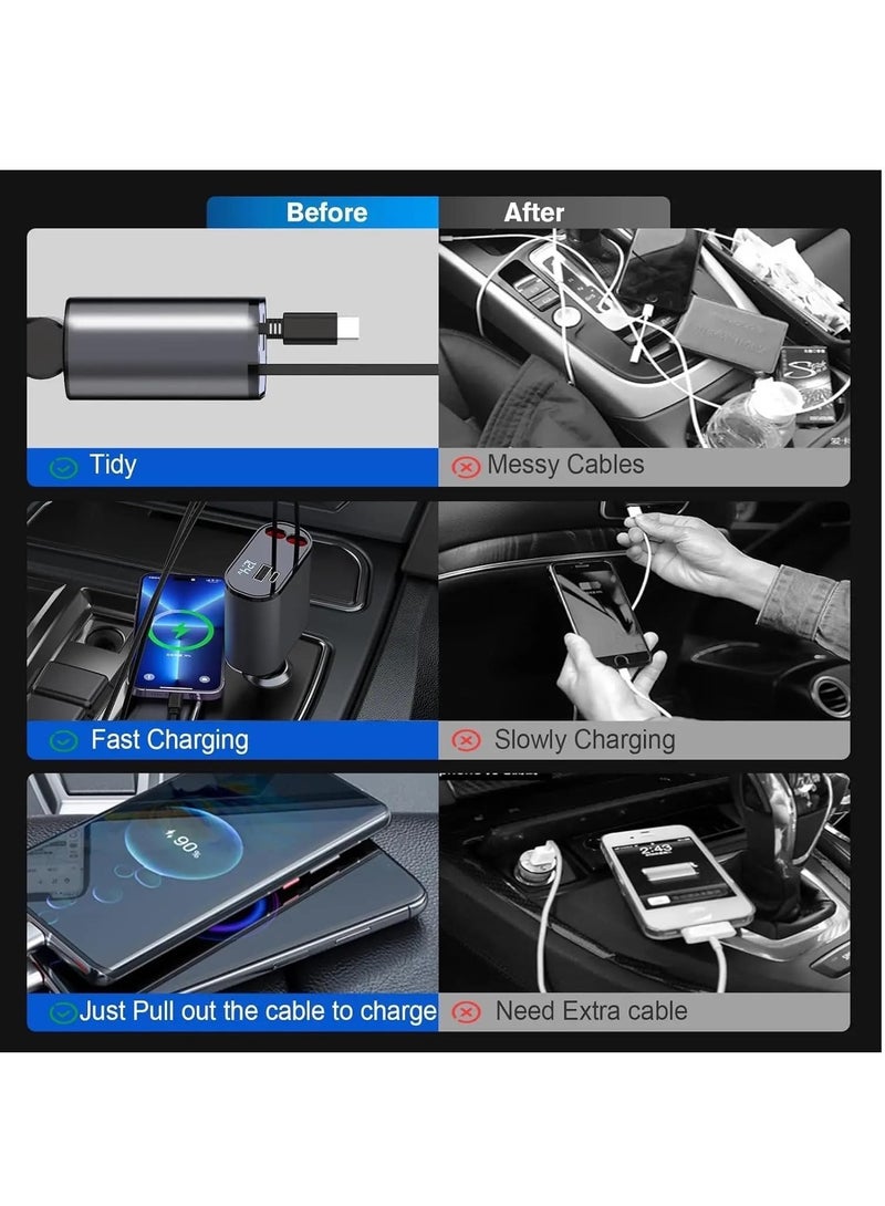 Compact Retractable Type-C Car Charger – Convenient Design for Effortless Charging - Image 2